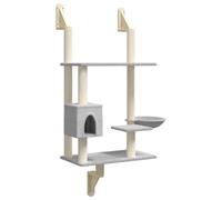 vidaXL Árbol rascador para Gatos de Pared Gris Claro 153 cm, árbol para Gatos montado en la Pared, árbol para Gatos, Muebles para Gatos