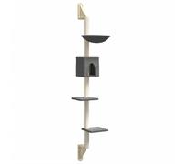 vidaXL Árbol rascador para gatos de pared gris oscuro 187 cm