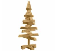 vidaXL Árboles de Navidad Marrón 60 cm Madera Maciza de Pino, Sala Moderna, Árbol de Navidad Falso, Decoración Festiva, Ramas Ajustables, Madera de Pino Minimalista