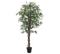 vidaXL Arce Artificial, Planta Falsa con 224 Hojas, Árbol de Imitación, Decoración para Recibidor Salón Oficina Exterior, Verde 80 cm