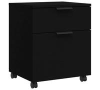 vidaXL Archivador con ruedas madera contrachapada negro 45x38x54 cm