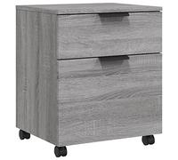 vidaXL Archivador Ruedas Escritorio Oficina Casa Mueble Armario Móvil Almacenamiento Documentos Cajones Madera Contrachapada Gris Sonoma