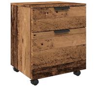 vidaXL Archivador Ruedas Madera contrachapada Madera Vieja 45x38x54 cm, archivador de Escritorio de Oficina, Mueble de Oficina, Armario de almacenaje de Oficina