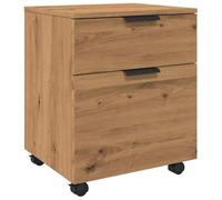 vidaXL Archivador Ruedas Madera contrachapada Roble Artesanal