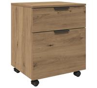 vidaXL Archivador Ruedas Madera contrachapada Roble Artesanal, archivador de Escritorio de Oficina, Mueble de Oficina, Armario de almacenaje de Oficina
