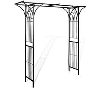 vidaXL Arco de Rosas y Plantas Enredaderas Rectangular Negro Enrejado Hierro