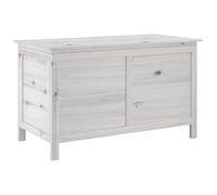 vidaXL Arcón de Jardín, Caja de Almacenaje con Tapa, Baúl para Cojines Alfombras Juguetes, Mueble para Patio, Madera Maciza de Abeto Blanco