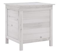 vidaXL Arcón de jardín Madera Maciza Abeto Blanco 50x49x56,5 cm
