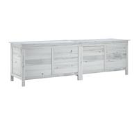 Arcón De Jardín Madera Maciza Abeto Blanco 198,5x50x56,5 Cm Vidaxl