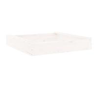 vidaXL Arenero con Asientos Cuadrado, Foso Caja de Arena, Arenero de Exterior, Arenero para Niños de 2-8 Años, Madera Maciza de Pino Blanco