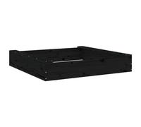vidaXL Arenero con Asientos Cuadrado, Foso Caja de Arena, Arenero de Exterior, Arenero para Niños de 2-8 Años, Madera Maciza de Pino Negro