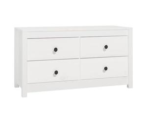 vidaXL Armadietto Miele Bianca 100x40x54 cm in Legno Massello di Pino