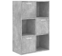 vidaXL Armario de Almacenamiento Estantería con Divisiones Infantil Estante Mueble Archivadorr Oficina Dormitorio Salón Contrachapada Gris Hormigón