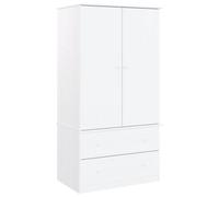 vidaXL Armario Alta Madera Maciza de Pino Blanco 90x55x170 cm, Armario ropero, Armario de Dormitorio, Armario Independiente, Armario almacenaje