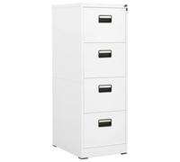 vidaXL Armario Archivador Documentos Oficina Despacho Archivos Estudio Almacenamiento Muebles Estante Decoración de Acero Blanco 46x62x133 cm