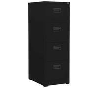 vidaXL Armario Archivador Móvil Documentos Oficina Despacho Archivos Estudio Almacenamiento Muebles Estante Decoración de Acero Negro 46x62x133 cm