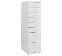 vidaXL Armario Archivador Móvil Documentos Oficina Despacho Archivos Estudio Almacenamiento Muebles Estante Decoración Metal Gris 28x41x109 cm