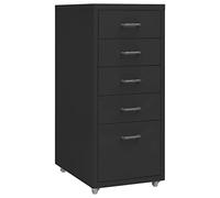 vidaXL Armario Archivador Móvil Documentos Oficina Despacho Archivos Estudio Almacenamiento Muebles Estante Decoración Metal Negro 28x41x69 cm