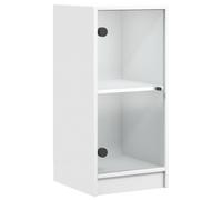 vidaXL Armario Auxiliar con Puertas de Vidrio Blanco 35x37x75,5 cm