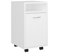 vidaXL Armario Auxiliar con Ruedas Lateral Rodante Mesa Soporte Cofre Almacenamiento Organizador Muebles Mobiliario Blanco de Contrachapada 33x38x60cm