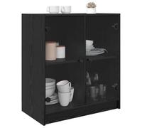 vidaXL Armario Auxiliar Roble Negro 68 x 37 x 75,5 cm, Armario Lateral para Sala de Estar, solución de Almacenamiento Rectangular, Muebles Modernos, Duradero, Organizador Funcional del hogar, exhibic