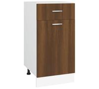 vidaXL Armario Bajo Cocina Mueble Cajón Estantes Inferior Aparador Auxiliar Consola Almacenamiento Organizador Contrachapada Marrón Roble