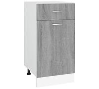 vidaXL Armario Bajo de Cocina Mueble Cajón Estantes Inferior Aparador Auxiliar Consola Almacenamiento Organizador Contrachapada Gris Sonoma