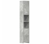 vidaXL Armario baño Madera contrachapada Gris hormigón 30x30x183,5 cm