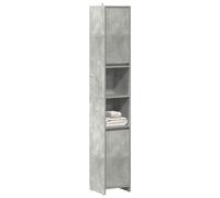 vidaXL Armario baño Madera contrachapada Gris hormigón 30x30x183,5 cm