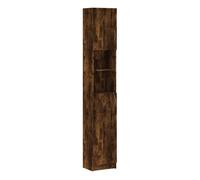 vidaXL Armario Baño Mueble Lavadora Estante Aseo Colada Inodoro Ducha WC Bañero Almacenamiento Madera Ingeniería Roble Ahumado 32x25,5x190 cm