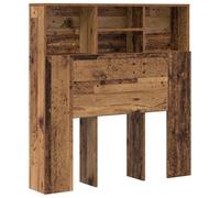 vidaXL Armario cabecero de Madera Vieja, 100 x 19 x 103.5 cm. Almacenamiento Interior Rectangular Moderno, con estantes de Tabla, Acabado marrón. Montaje fácil, Organizador Funcional para el dormitor
