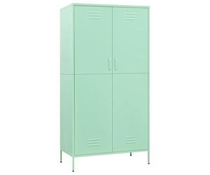 vidaXL Armario Cajonera Lateral Guardarropa Estantería Estante Percha Habitación Muebles Organizador Almacenaje de Acero Verde Menta 90x50x180 cm