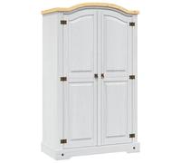 vidaXL Armario Clásico de Habitacion con Dos Puertas Mueble Ropero Madera de Estilo Corona Range Pino Mexicano Blanco