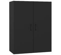 vidaXL Armario Colgante Almacenamiento Auxiliar Mueble Salón Pared Vitrina Flotante Decorativo para Casa de Madera Contrachapada Negro