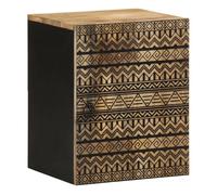 Vidaxl armario colgante baño madera maciza mango negro 38x33,5x48 cm