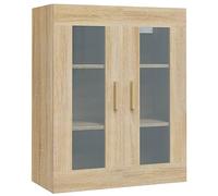 vidaXL Armario de Pared Colgante Mueble Aparador Almacenamiento Oficina Sala de Estar Dormitorio Estante Flotante Salón Decoración Color Roble