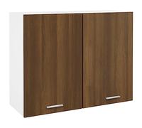 vidaXL Armario Colgante Estantería Flotante Organizador Almacenamiento Mueble de Cocina Decoración Madera Contrachapada Marrón Roble 80x31x60 cm