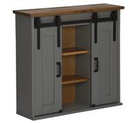 vidaXL Armario Colgante Halden 2 Puerta correderas 75x22,5x70 cm Gris, Armario, Armario de Pared, Armario de Almacenamiento Flotante