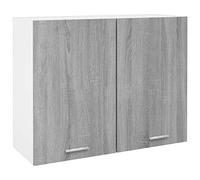 vidaXL Armario Colgante Estantería Flotante Organizador Almacenamiento Mueble de Cocina Decoración Madera Contrachapada Gris Sonoma 80x31x60 cm
