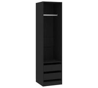 vidaXL Armario con Cajones Contrachapada Mobiliario Casa Hogar Almacenamiento Decoración Robusto Estable Espacioso Práctico Compacto Negro 50x50x200cm