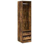 vidaXL Armario con Cajones Ropero Guardarropa Closet Organizador de Ropa Aparador Dormitorio Muebles Contrachapado Roble Ahumado 50x50x200 cm