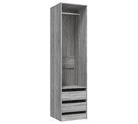 vidaXL Armario con Cajones Ropero Guardarropa Closet Organizador de Ropa Aparador Dormitorio Muebles Contrachapado Sonoma Gris 50x50x200 cm
