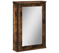 vidaXL Armario con Espejo baño Madera Roble Ahumado 42x12x60 cm, Armario Espejo de baño, Armario con Espejo, Armario de Pared de baño con Espejo