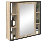 vidaXL Armario con Espejo con Estante Roble Sonoma 60 x 16 x 60 cm, Amplio Almacenamiento, Moderno Espejo Rectangular, gabinete montado en la Pared para organizar tu baño