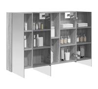 vidaXL Armario con Espejo de baño Gris Sonoma 100 x 14,5 x 70 cm