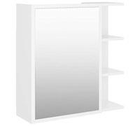 vidaXL Armario con Espejo de Baño Inodoro Aseo Muebles Mobiliario Almacenamiento Estante Decoración Adorno Madera Contrachapada Blanco 62,5x20,5x64 cm