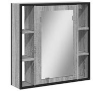 vidaXL Armario con Espejo de baño Madera Gris Sonoma 60x16x60 cm, Armario Espejo de baño, Armario con Espejo, Armario de Pared de baño con Espejo