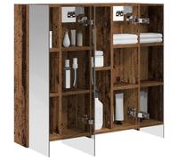 vidaXL Armario con Espejo de baño Madera Vieja 70 x 14,5 x 70 cm