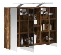 vidaXL Armario con Espejo de baño Roble Ahumado 60 x 14,5 x 50 cm