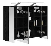 vidaXL Armario con Espejo de baño Roble Negro 60 x 14,5 x 50 cm